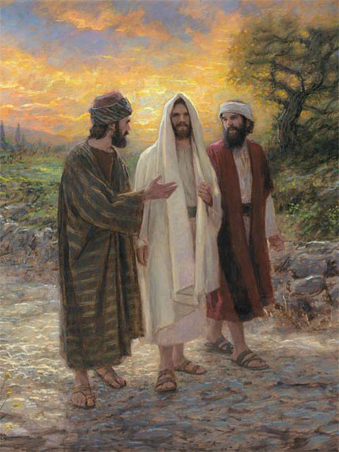 Disciples and Jesus on the Walk To Emmaus